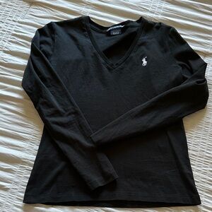Ralph Lauren Sport Black V-Neck Top